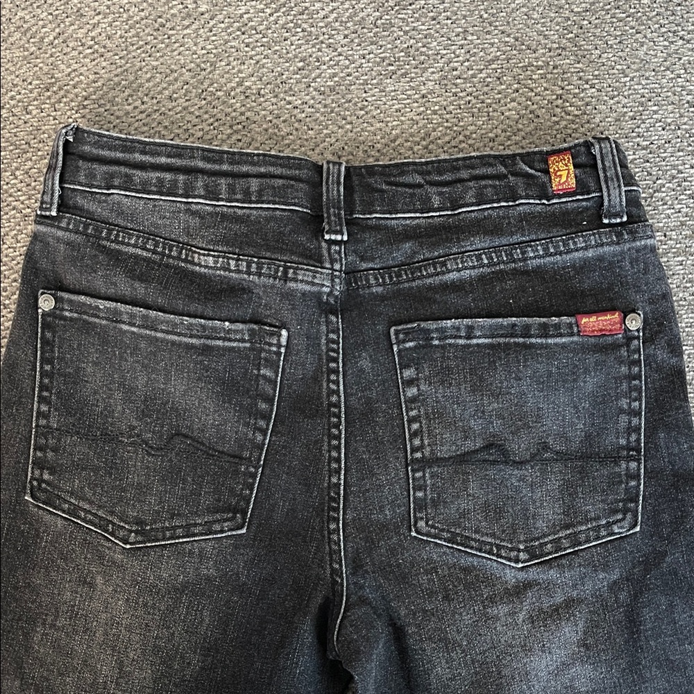 7 For All Mankind Black Straight Jeans - Picture 4 of 5
